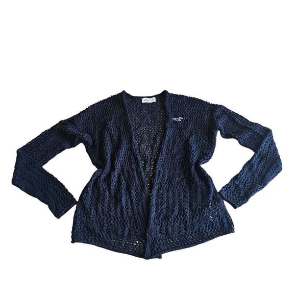 Hollister Sweaters - Y2k Hollister Sz Small black knit open front cardigan